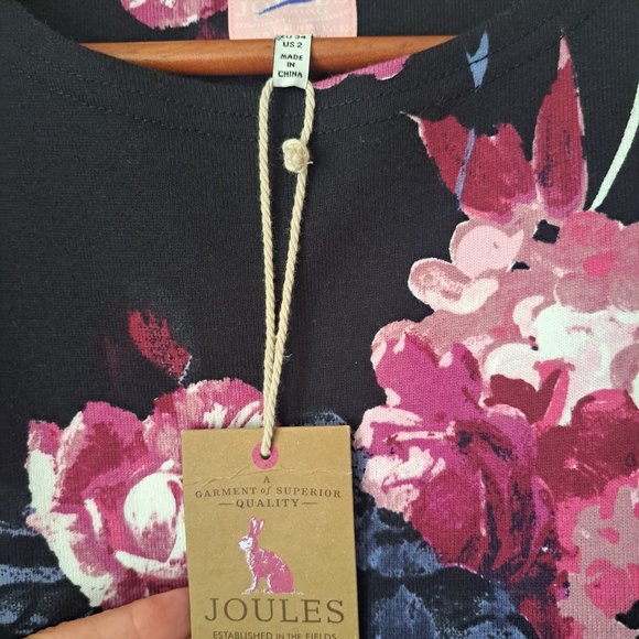 Joules Riviera Print Black Floral Women's Dress.  Size 2 - Picture 4 of 7